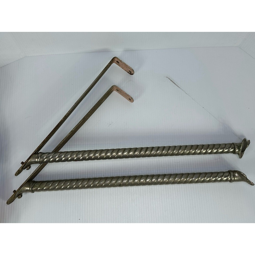 Antique Victorian Wall Sink Shelf Brackets Claw Foot Supports Chrome As Found